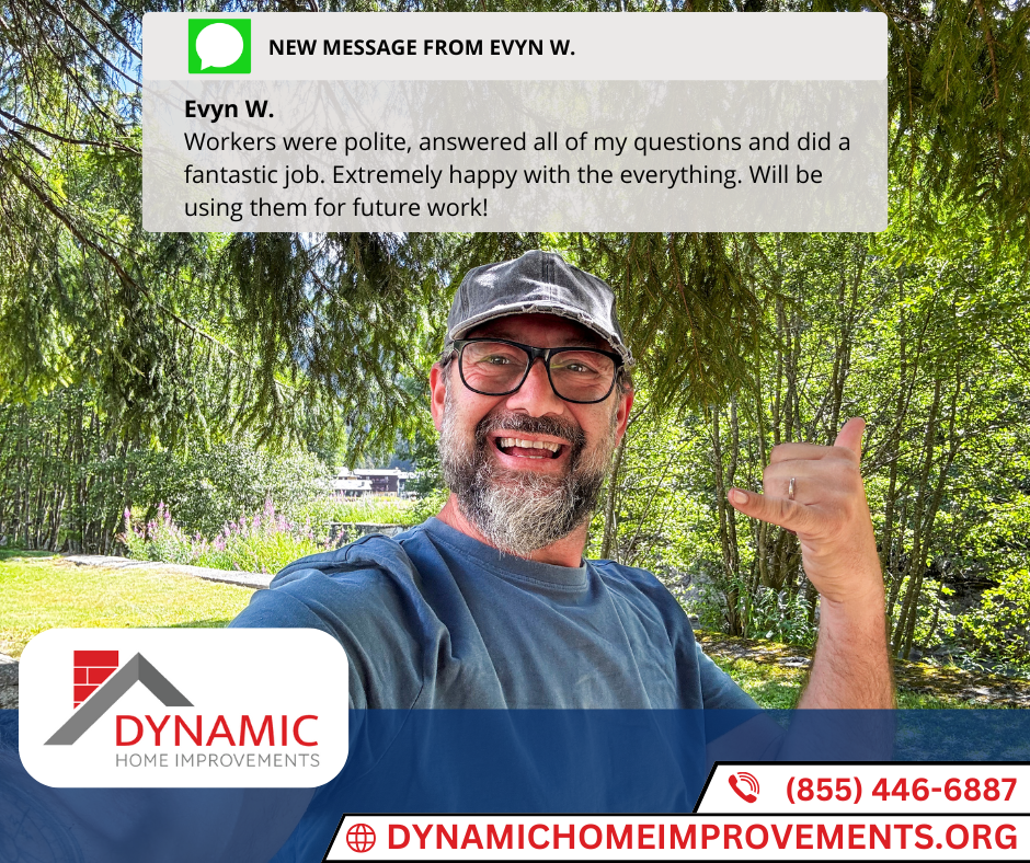 Picture of a man and a quote of the review "Workers were polite, answered all of my questions and did a fantastic job. Extremely happy with the everything. Will be using them for future work!"