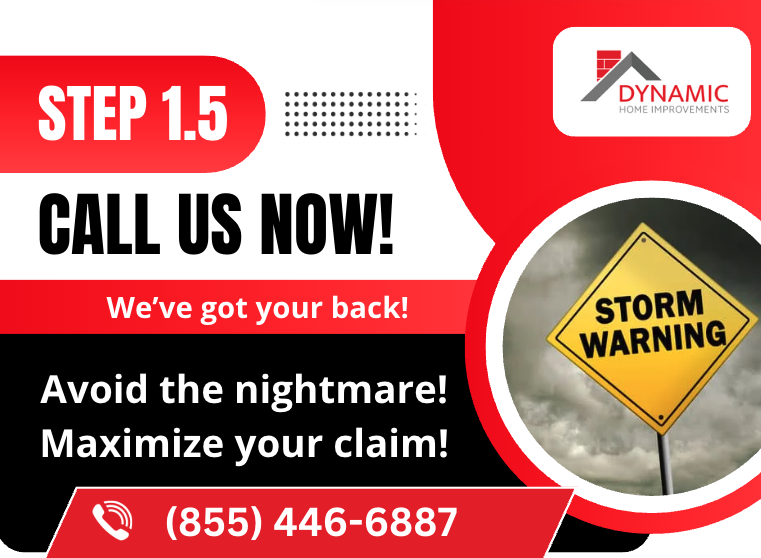 a graphic encouraging you to call us if you're experiencing storm damage