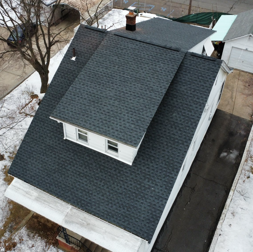 Completed residential roof replacement