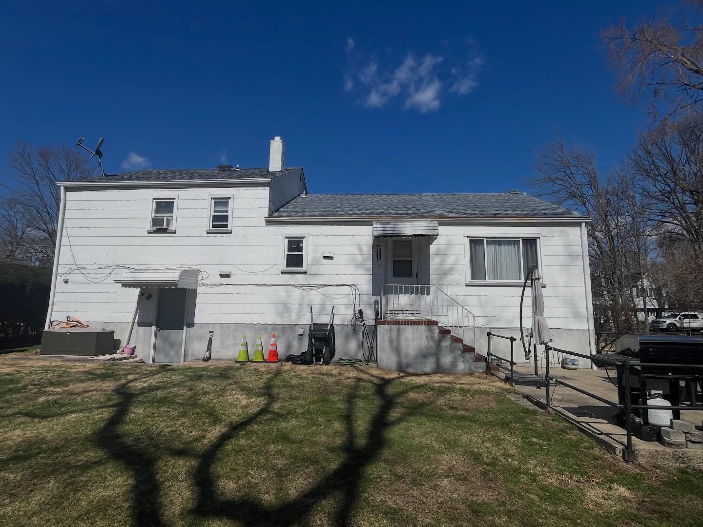 Before — old gutters before replacement on NJ home