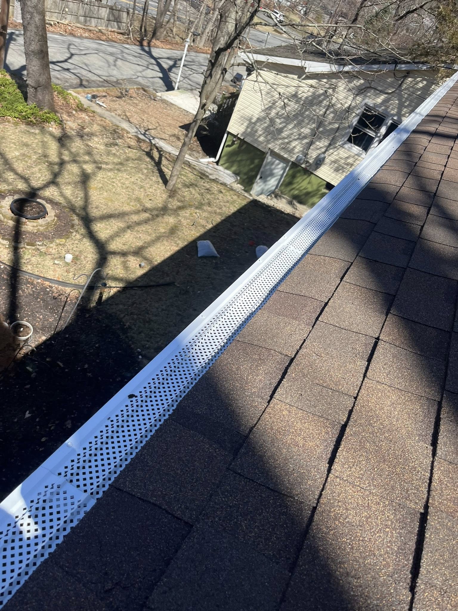 Gutter guards installed on residential gutters in Bergen County, NJ