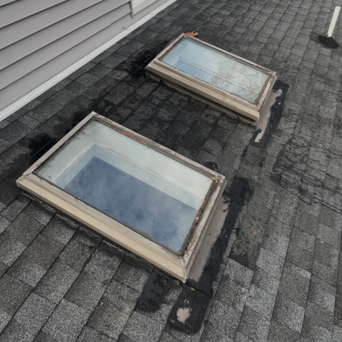 Skylight before repair — Dynamic Home Improvements Bergen County NJ